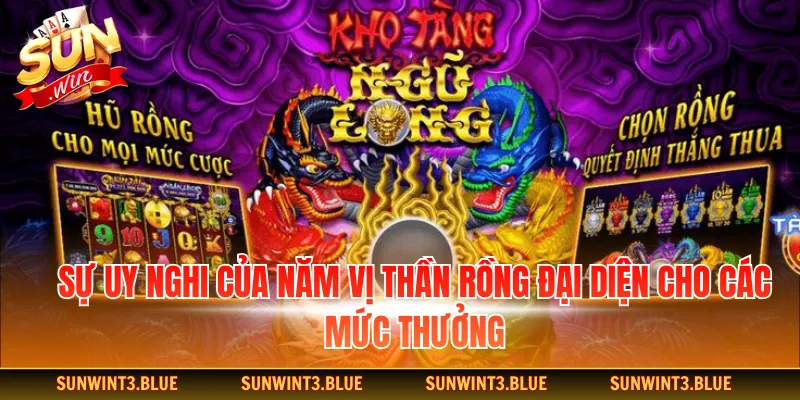 Sự uy nghi của năm vị thần rồng đại diện cho các mức thưởng